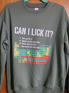 Can I Lick It? Unisex olive green sweatshirt - EUR Size S